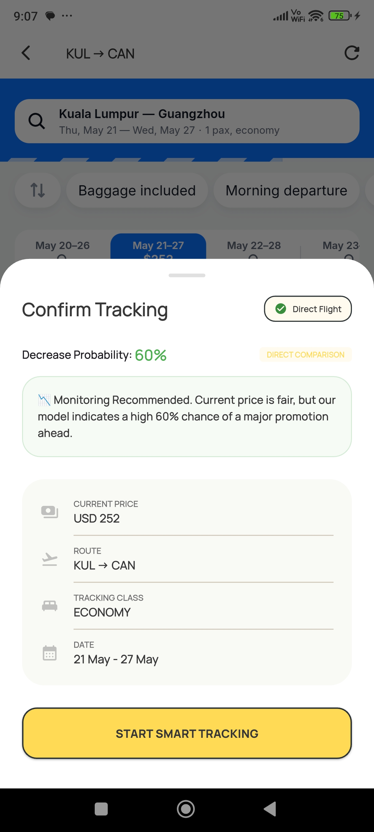 Price probability analysis